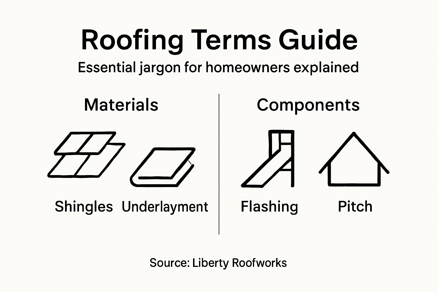 Infographic showing essential roofing terms