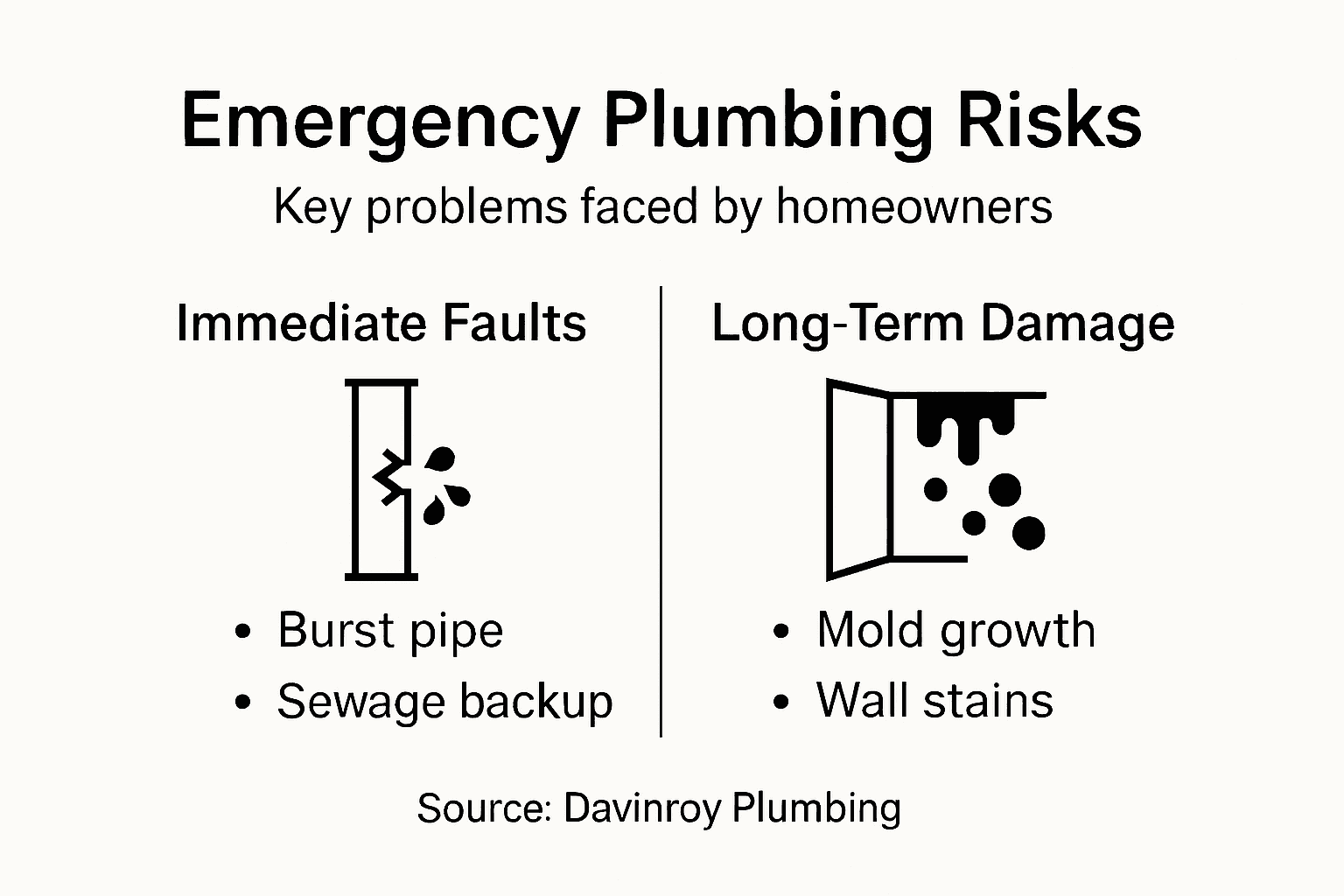 Infographic showing emergency plumbing risks