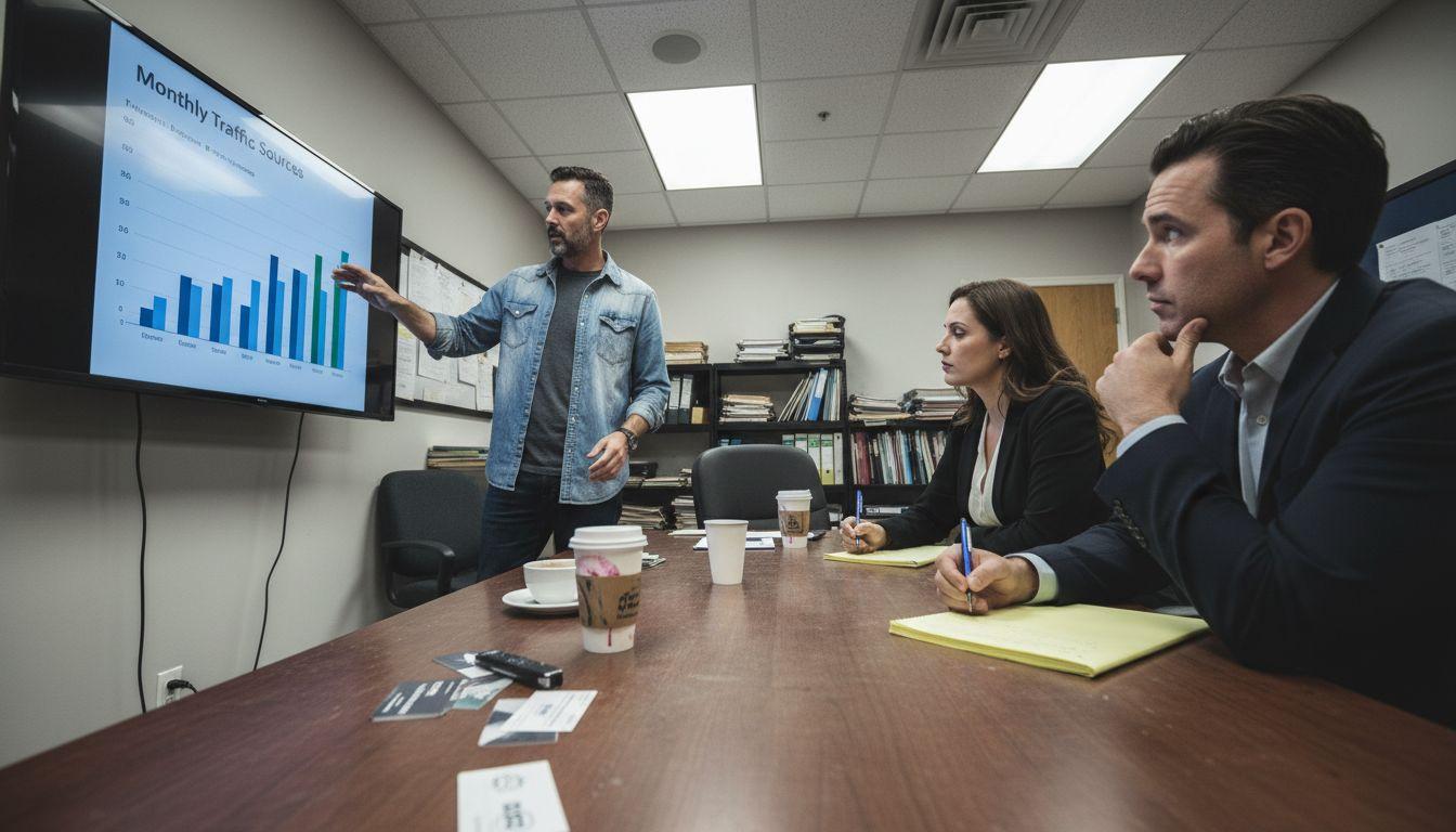 SEO consultant explains report to business team