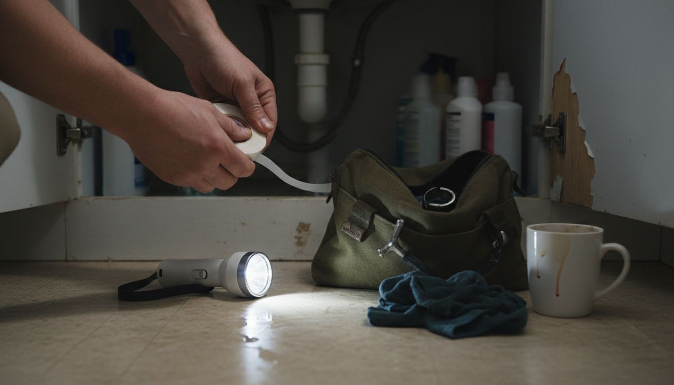 Repairing pipe with temporary tape repair