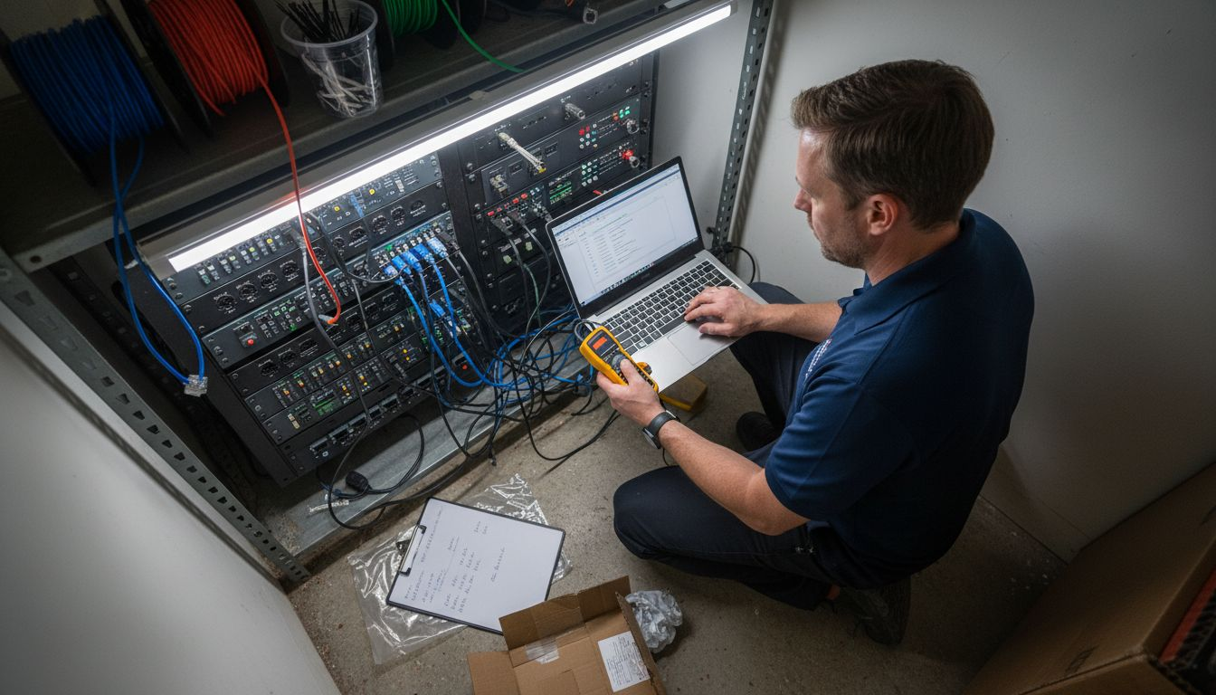 Installer troubleshooting networked audio equipment