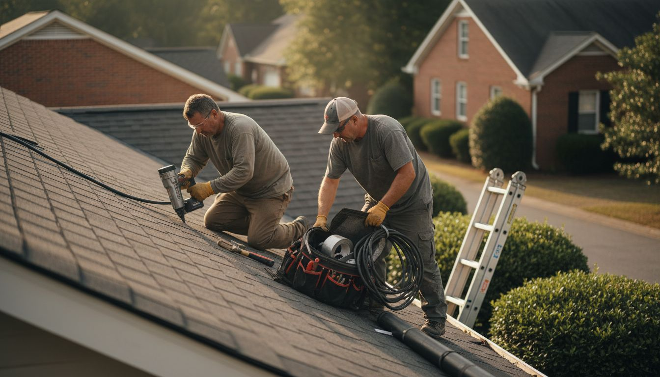 Charlotte roofers working installation process