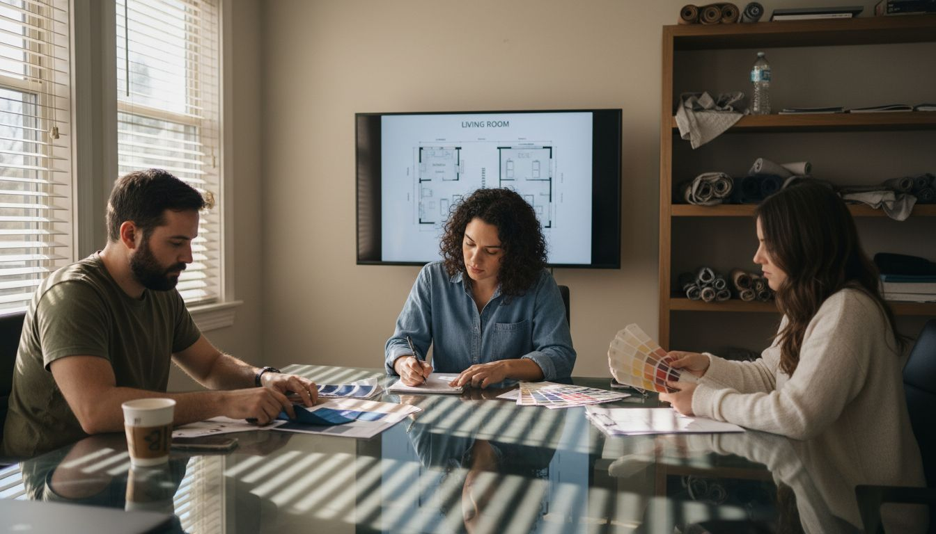 Interior design team collaborates on project