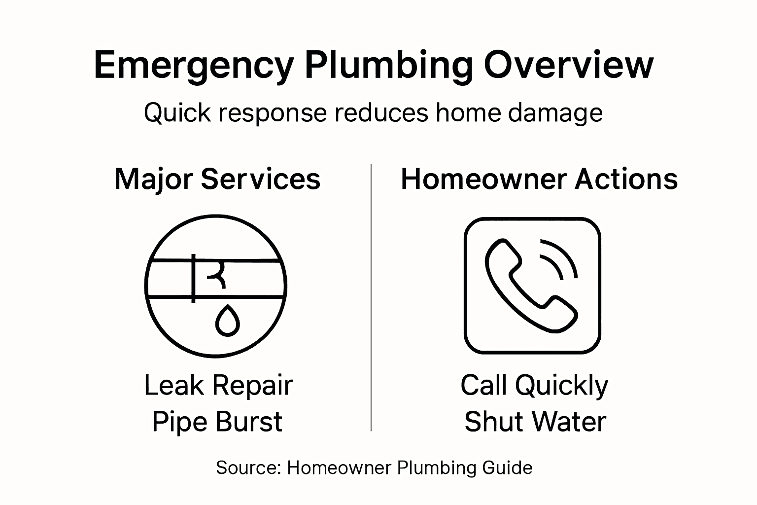 Infographic showing emergency plumbing services