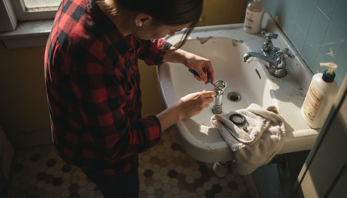 Disassembling and fixing leaky bathroom faucet