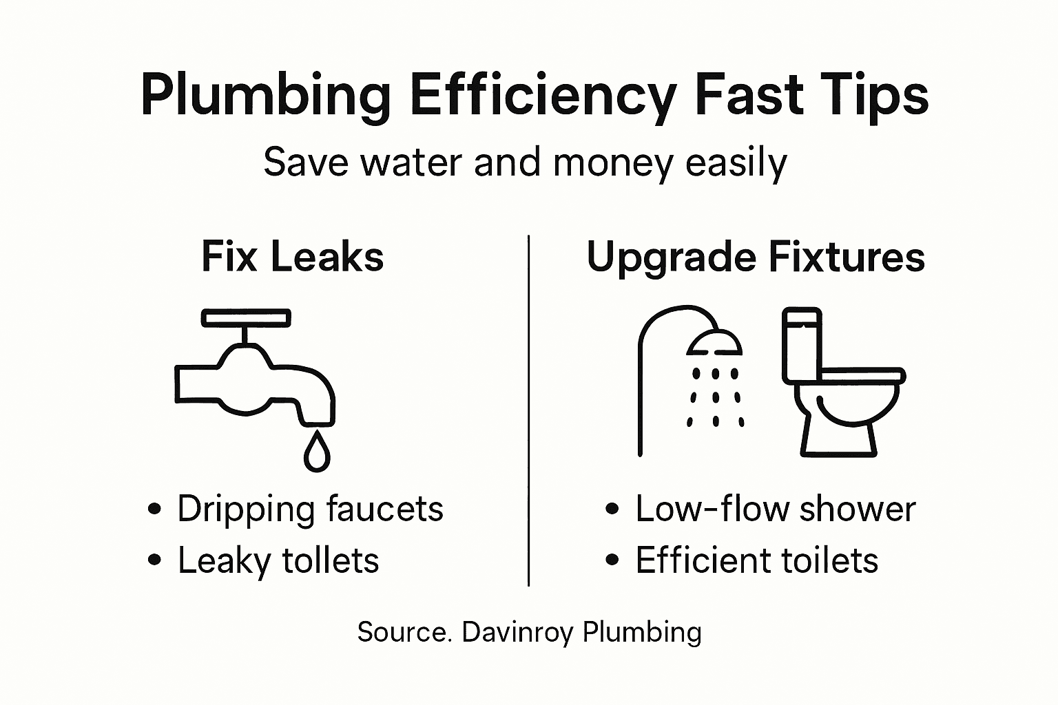 Infographic shows essential plumbing efficiency tips