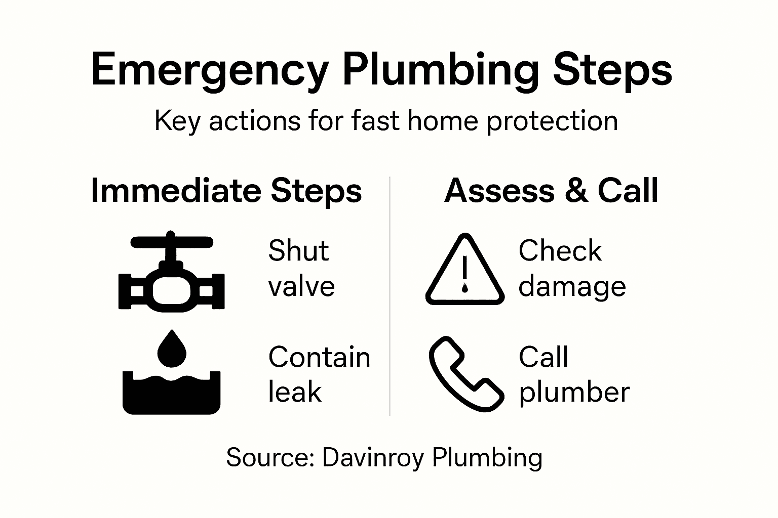 Infographic of emergency plumbing protection steps