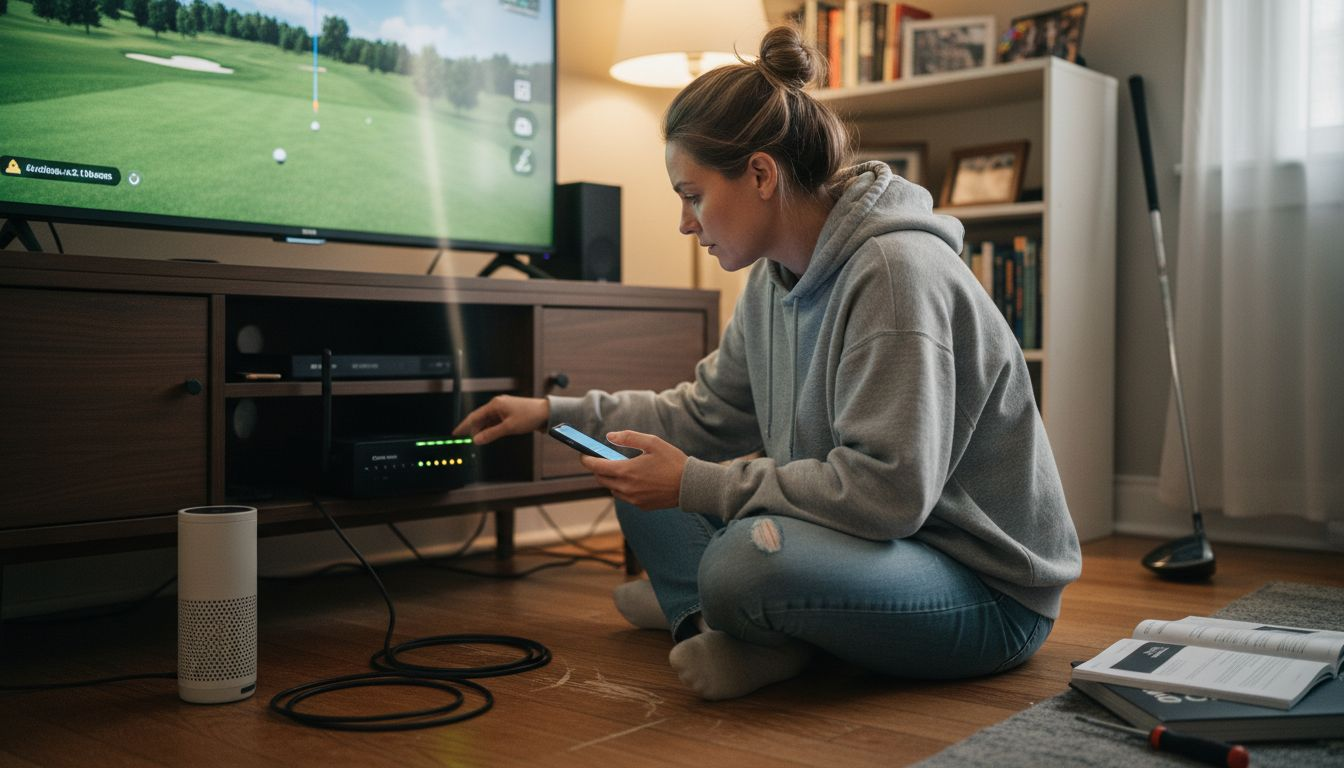 Home network setup for golf simulator