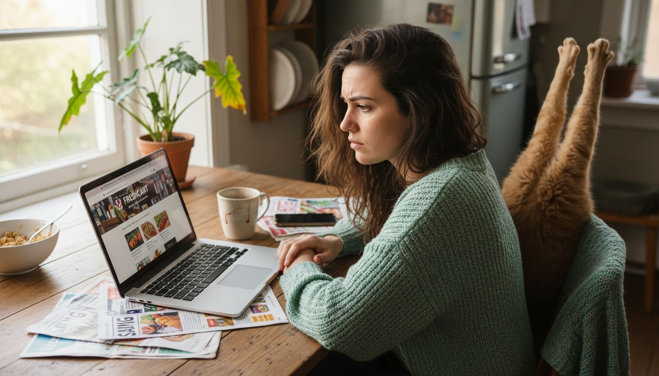 User making first impression on website at home