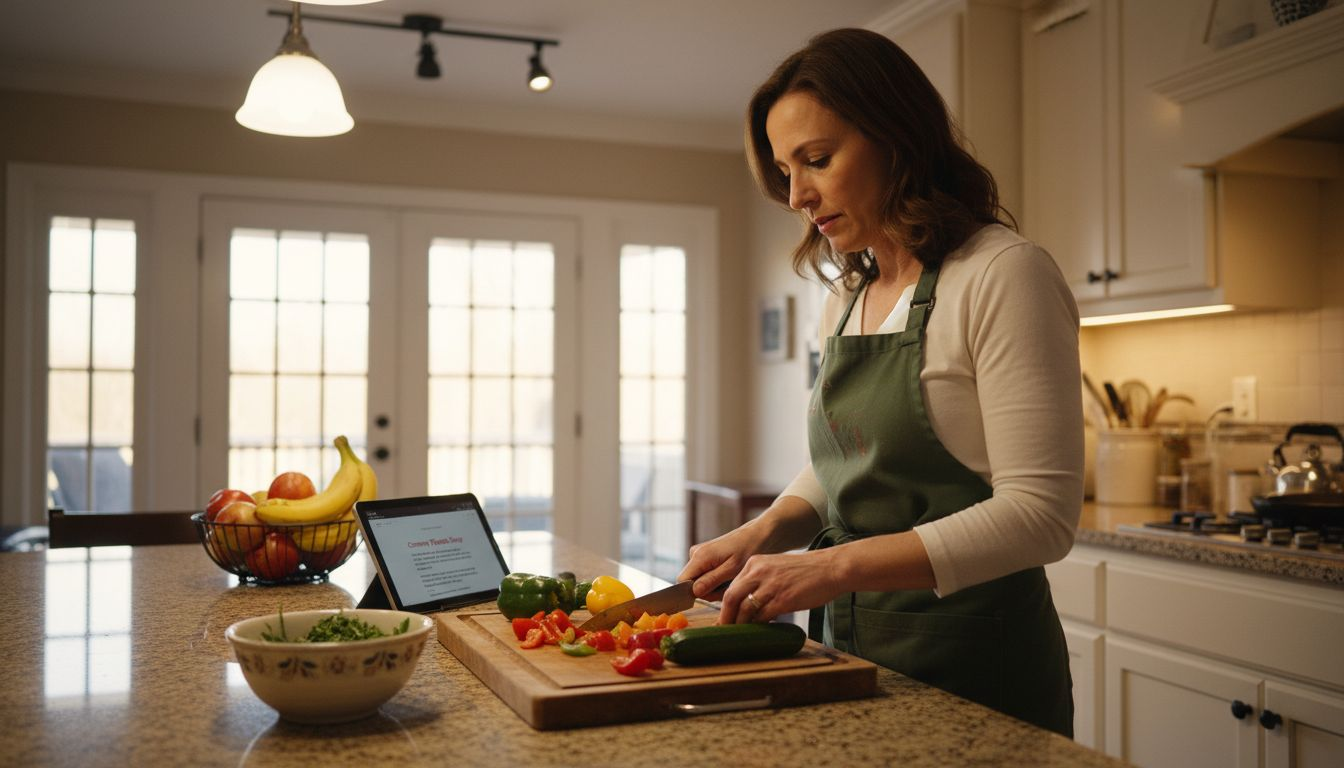 Adjustable kitchen task lighting in use