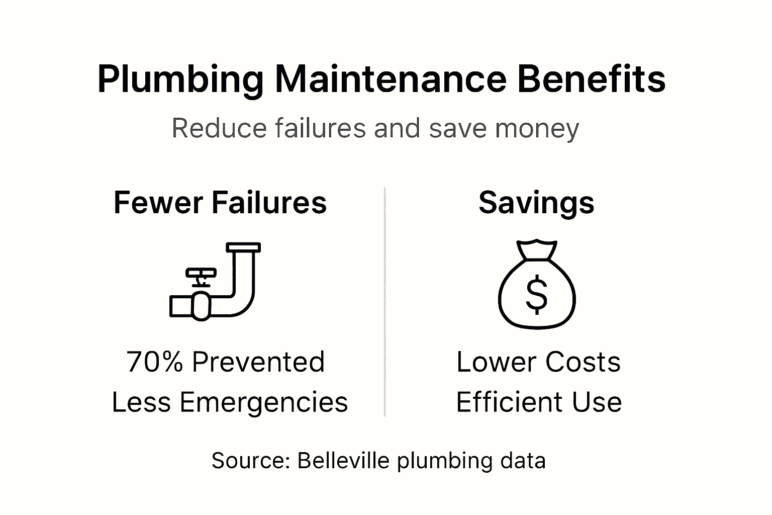Infographic showing maintenance reduces failures and saves money