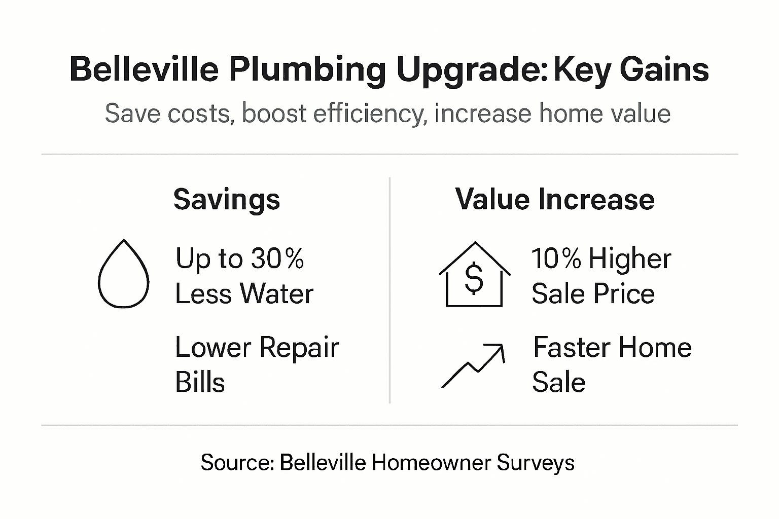 Infographic showing plumbing cost savings and value increase