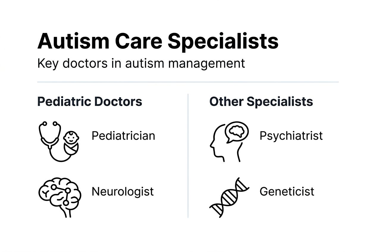 Infographic of doctor types for autism care