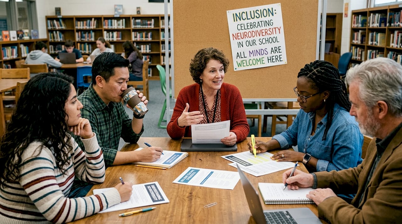 Teachers in group neurodiversity training session