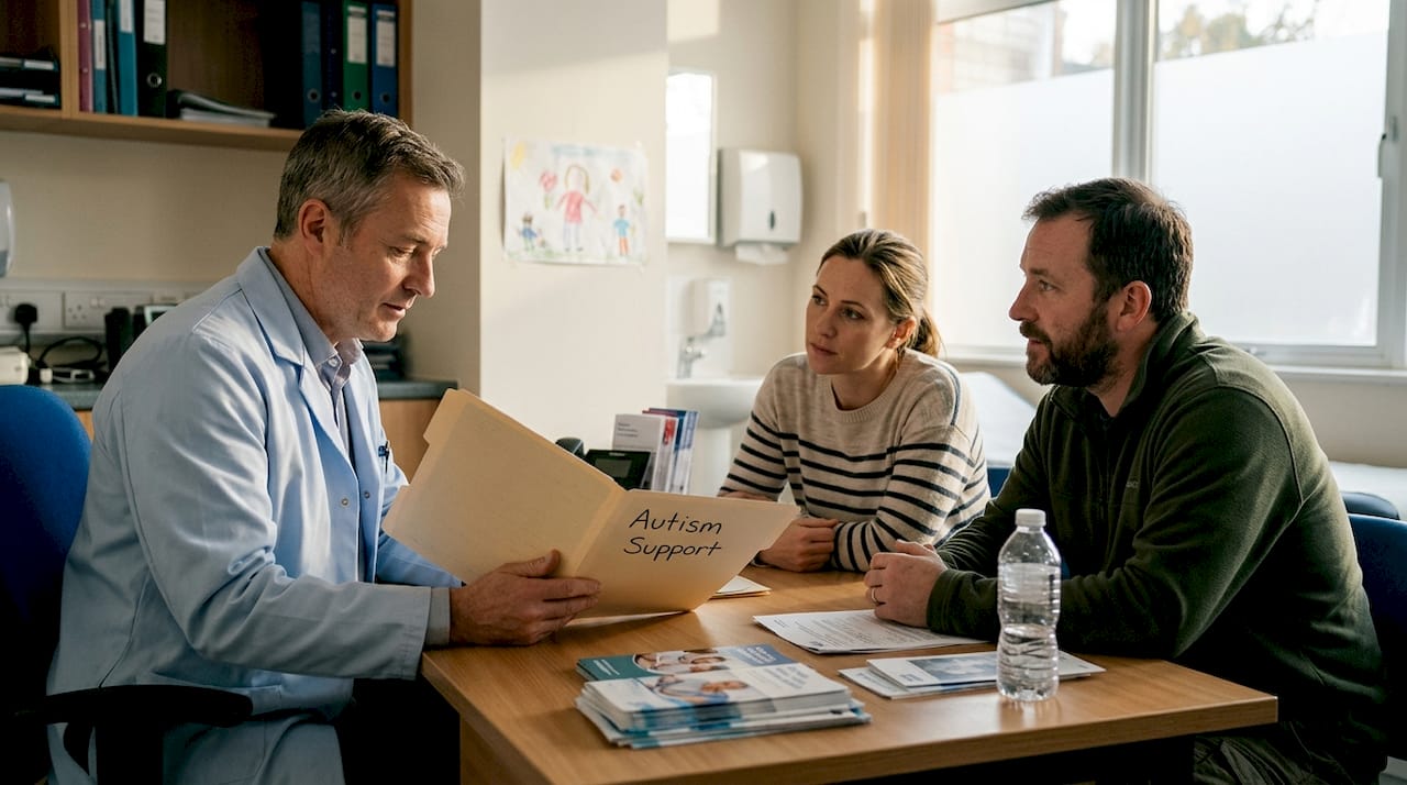 Hospital autism specialist meets with caregivers