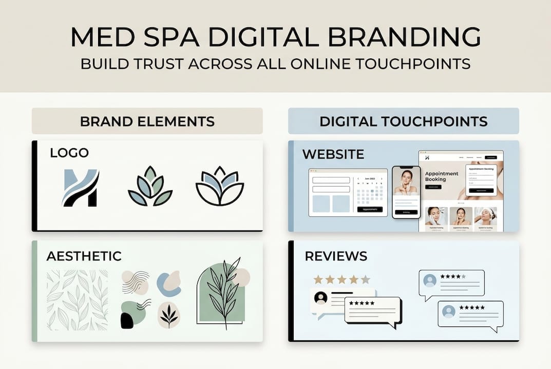 Infographic showing med spa branding elements