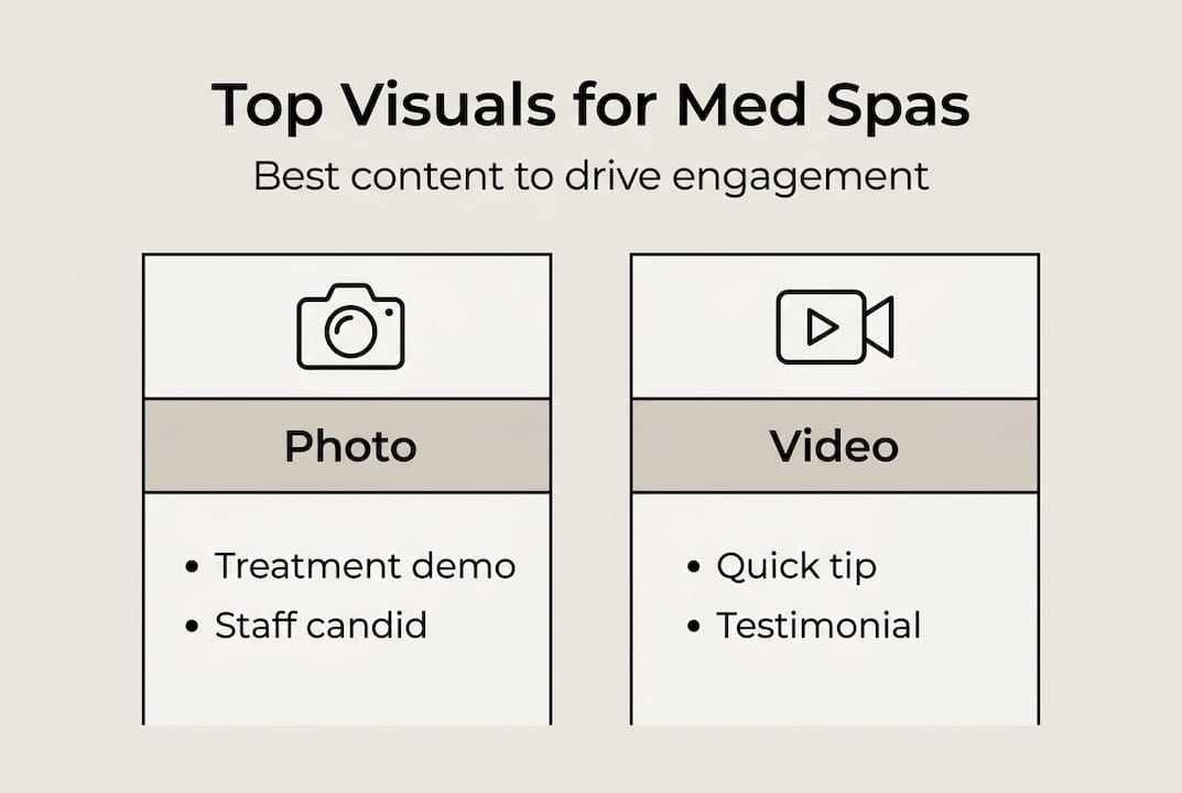 Infographic showing top visual content types