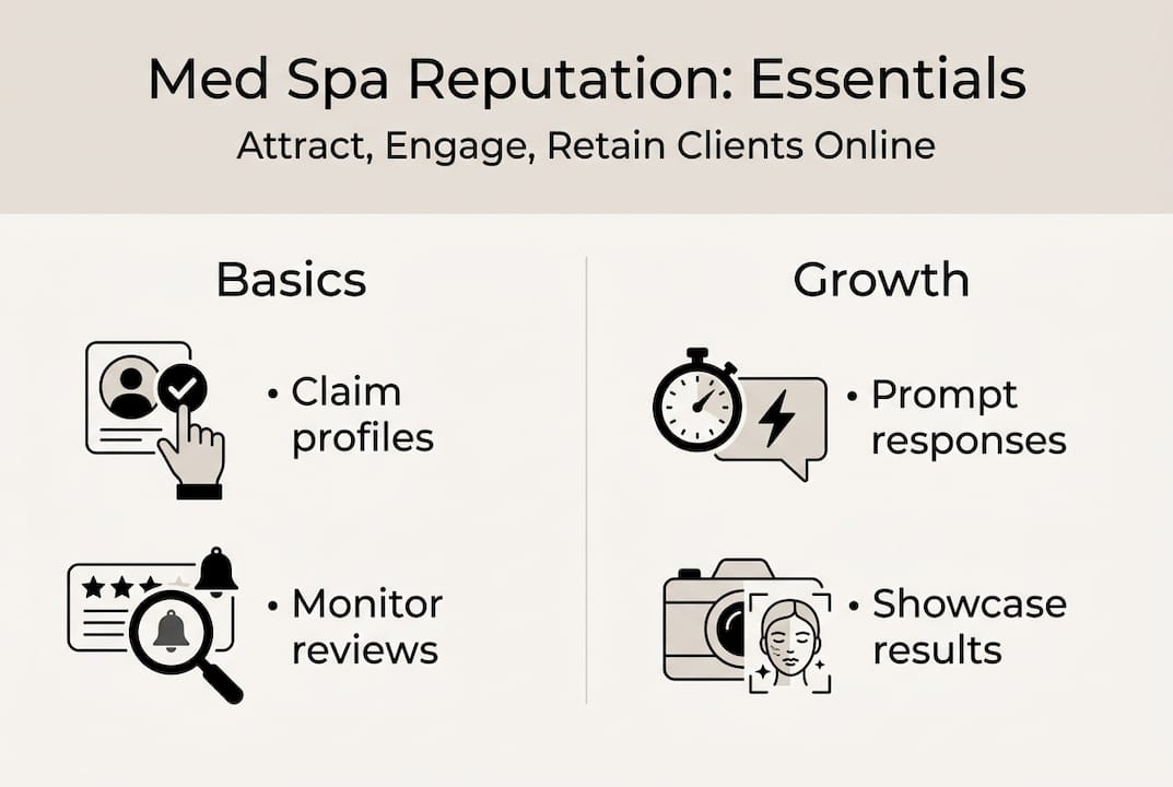 Infographic outlining med spa reputation essentials