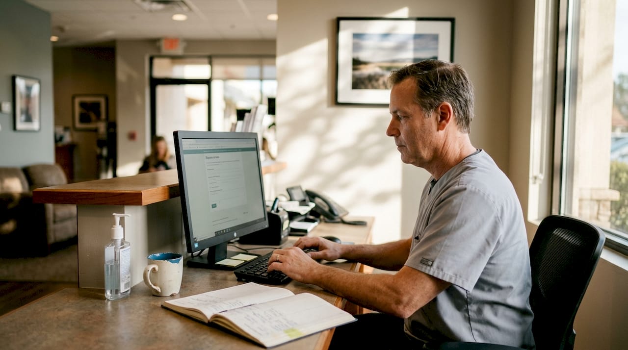 Med spa receptionist replying to online reviews