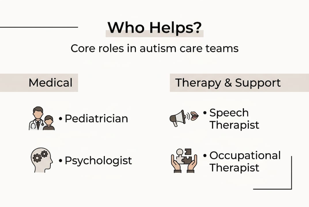 Infographic shows core autism care team roles