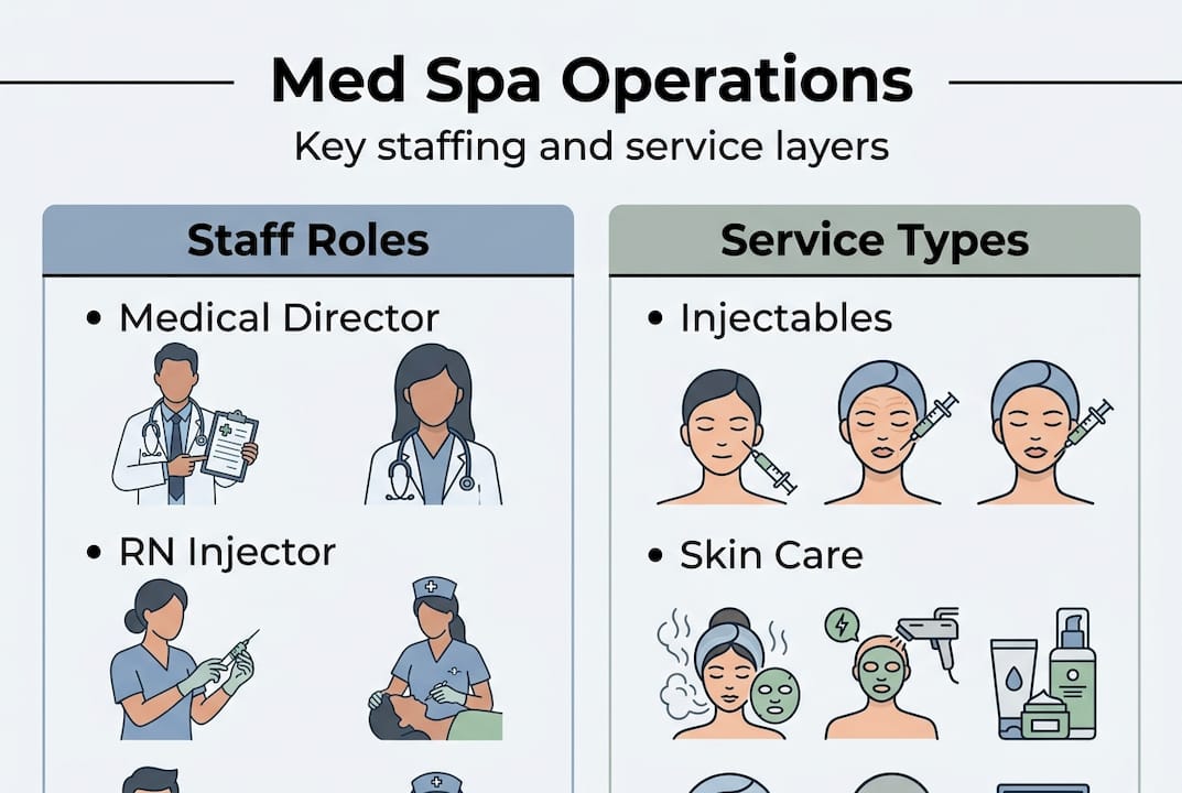 Infographic med spa staffing and services