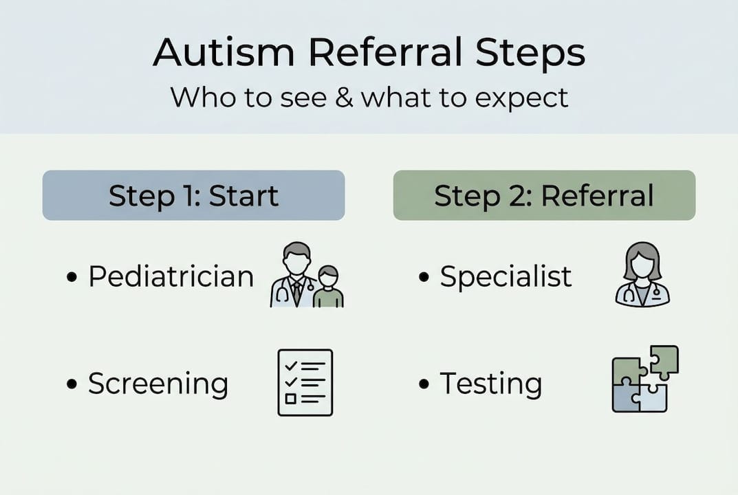 Infographic showing autism referral process steps