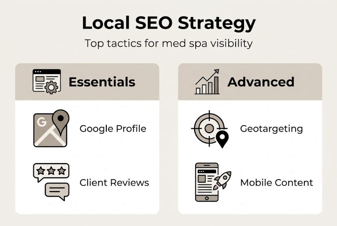 Infographic of med spa SEO strategies