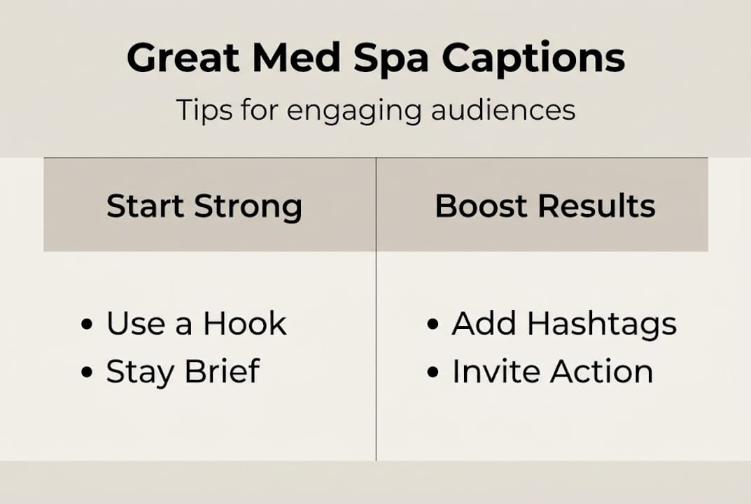 Infographic about writing effective med spa captions