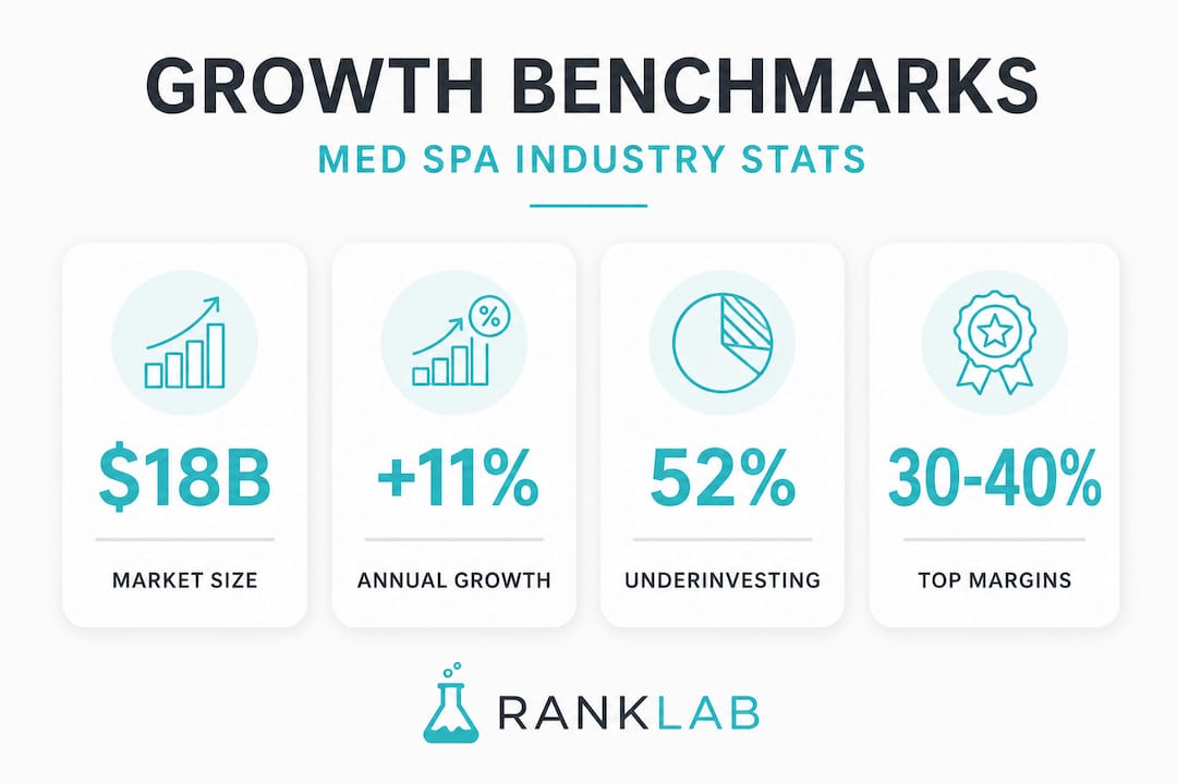 Infographic showing med spa growth statistics