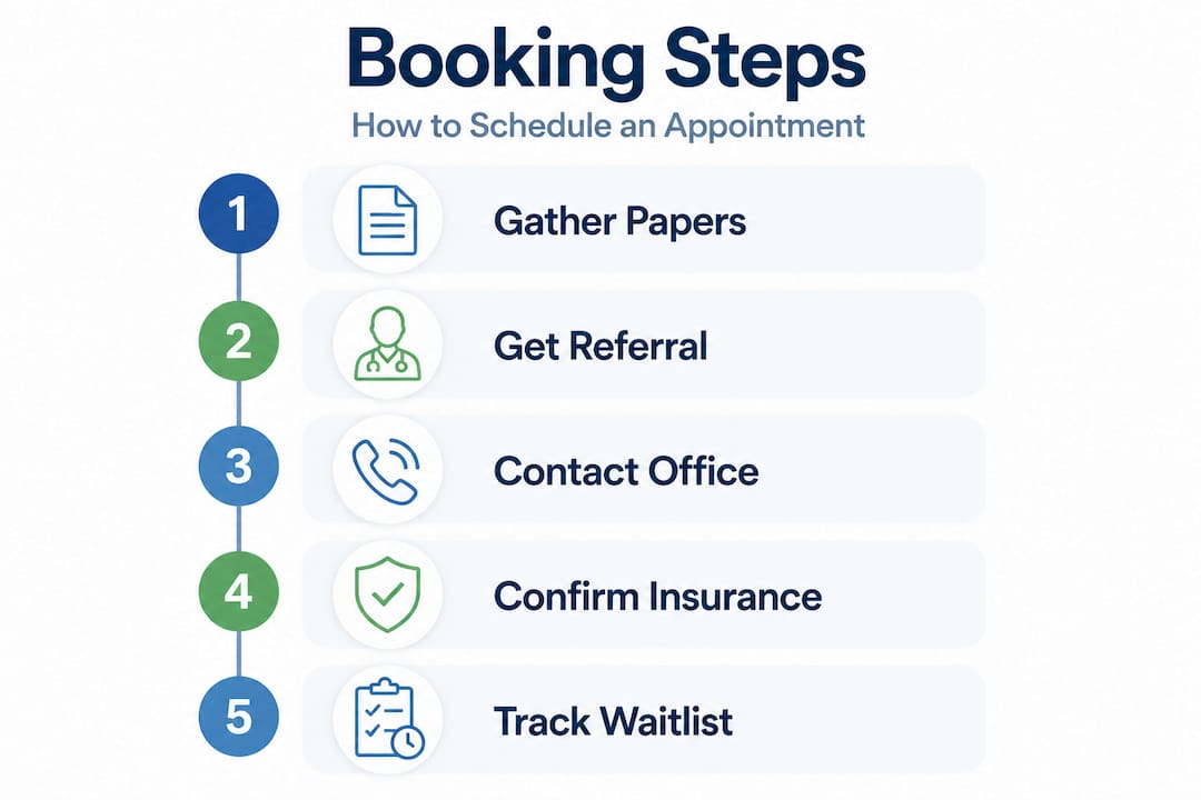Infographic five steps autism appointment booking