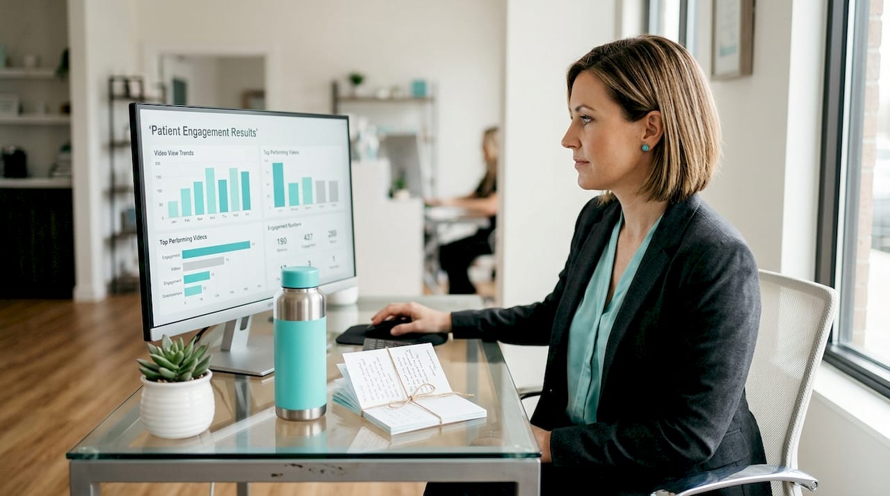 Manager tracking med spa video engagement stats
