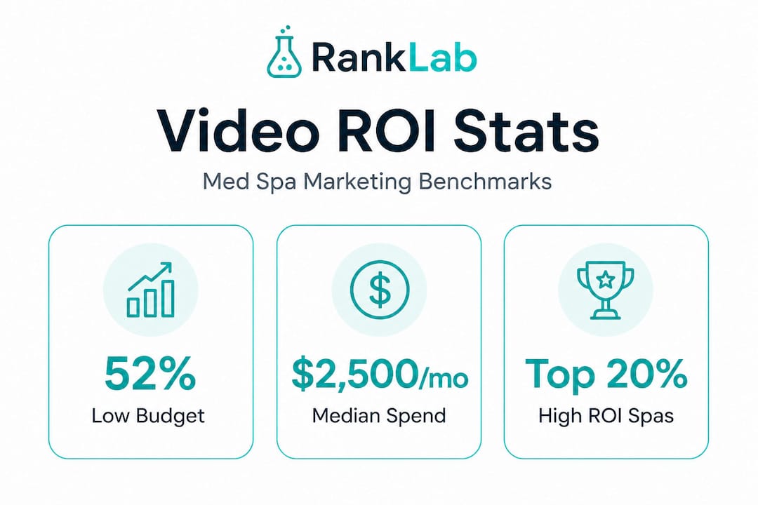 Infographic with med spa video marketing statistics