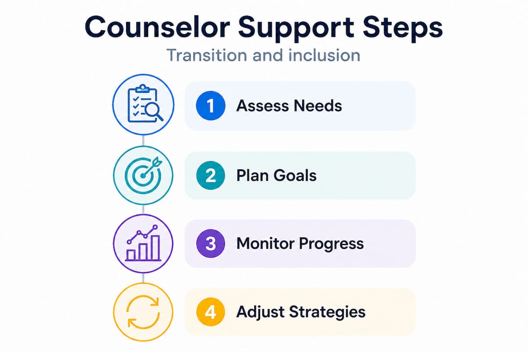 Infographic outlines counselor support steps