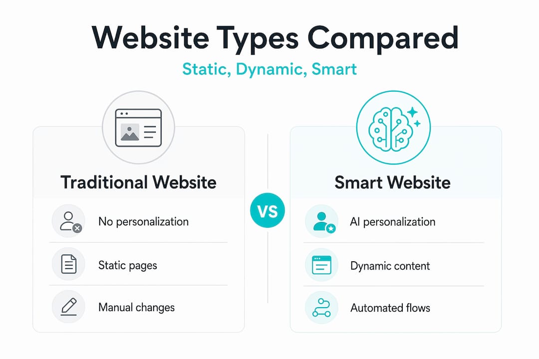 Infographic comparing website types for med spas