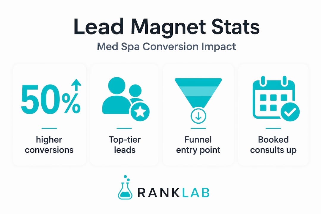 Infographic showing lead magnet conversion statistics