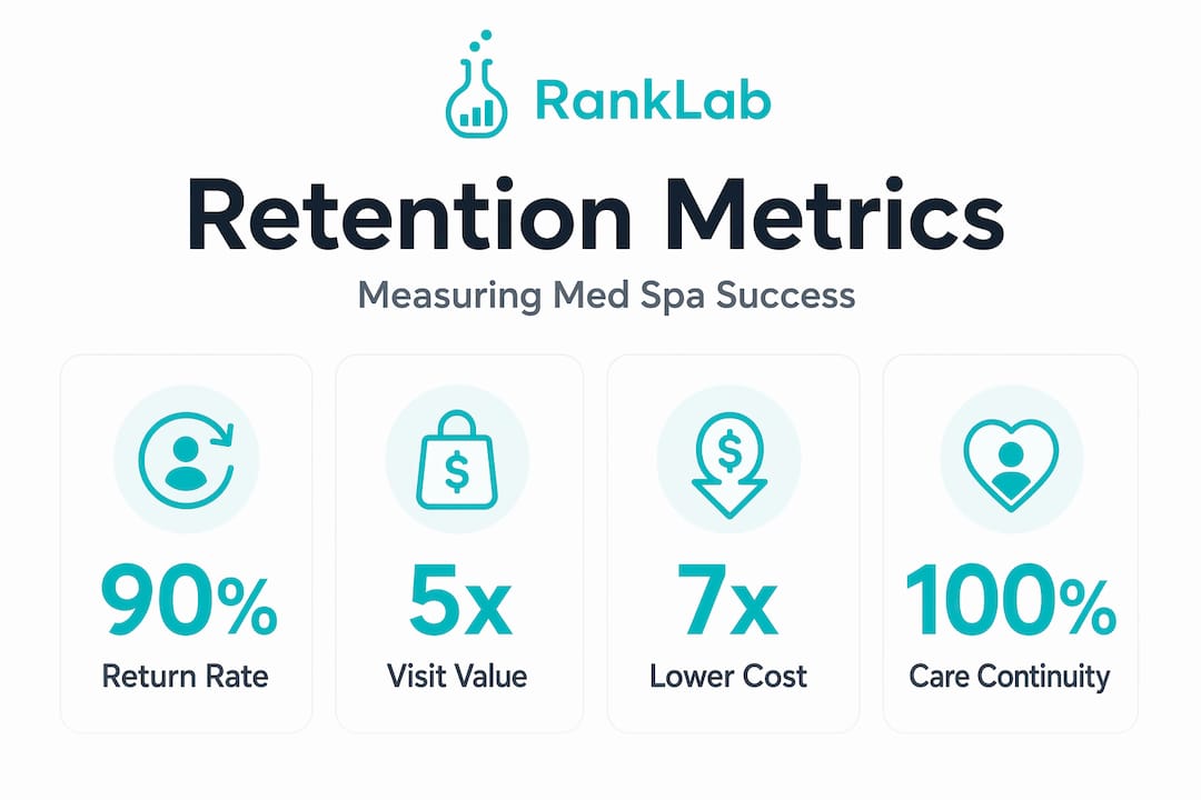 Infographic showing retention statistics for med spas