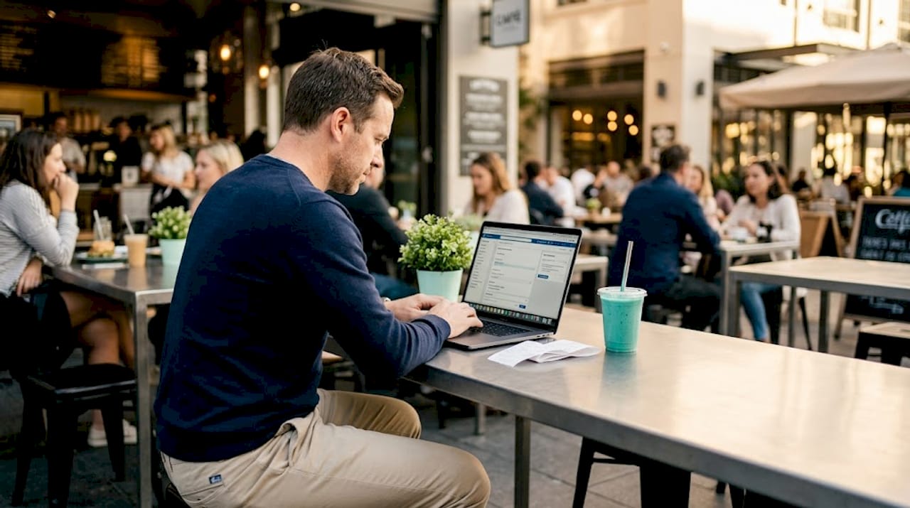 Analyst working on Facebook ad set