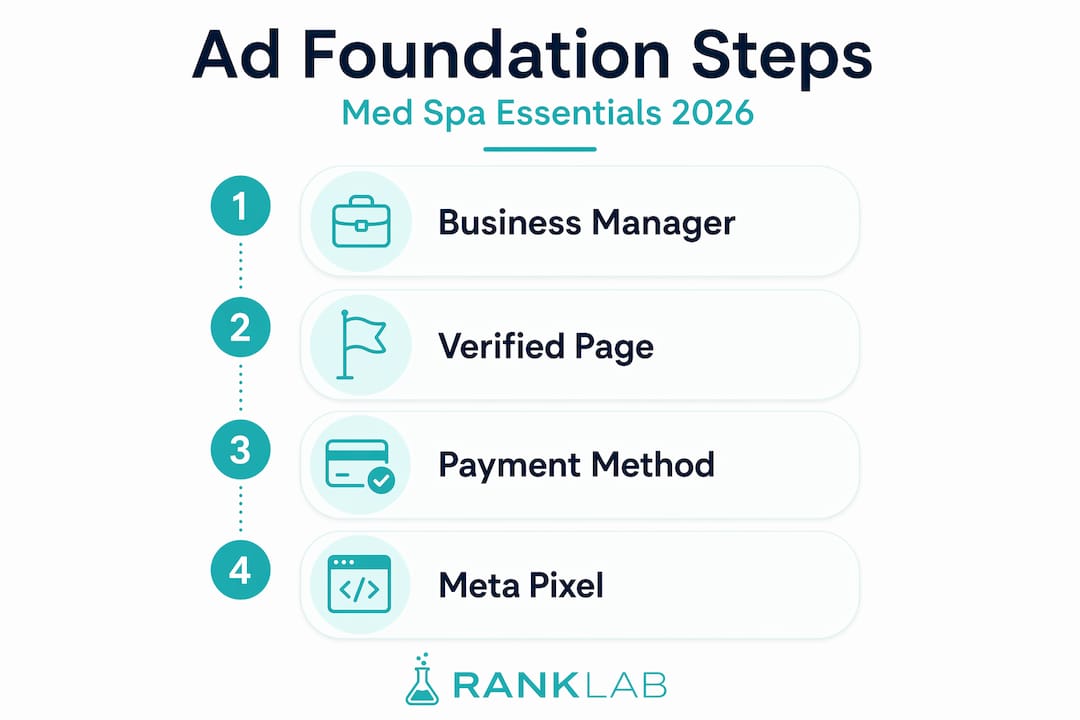 Infographic of med spa Facebook ad essentials
