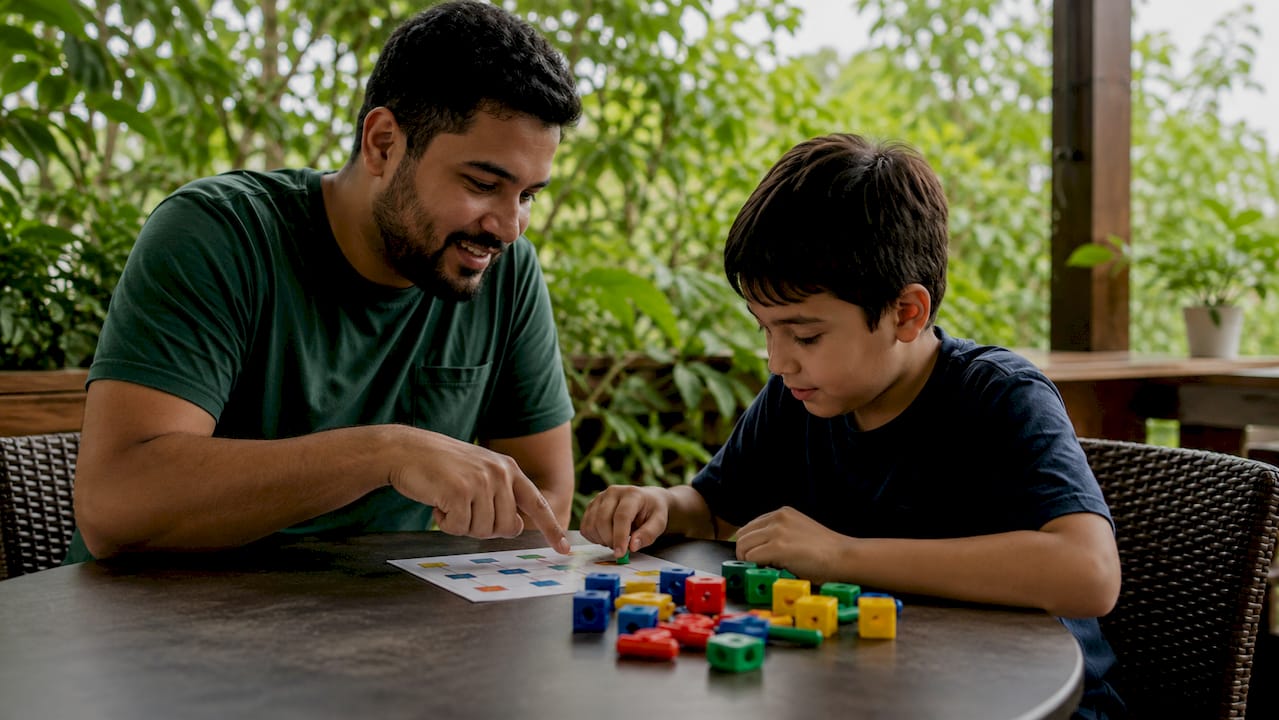 Special aide supporting autistic student individually