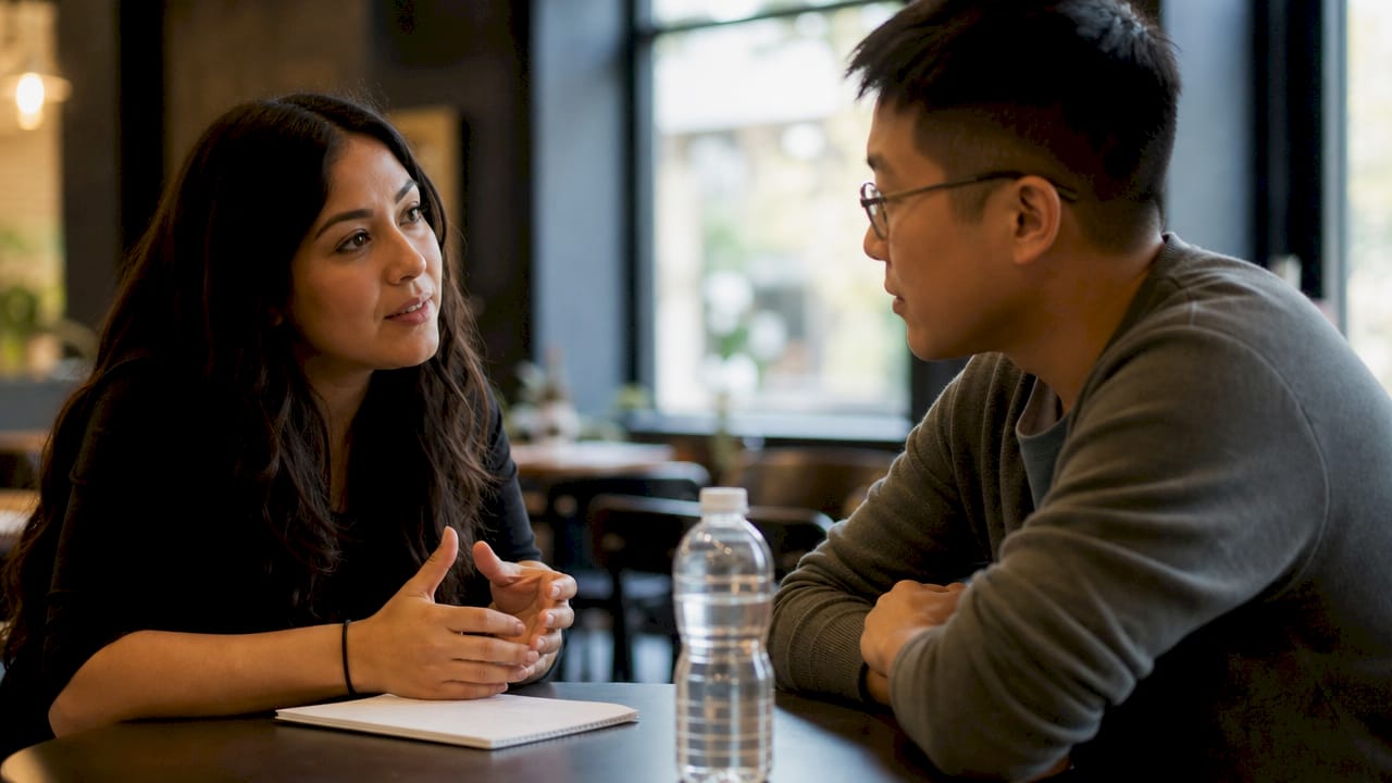 Colleagues discussing autism disclosure in office
