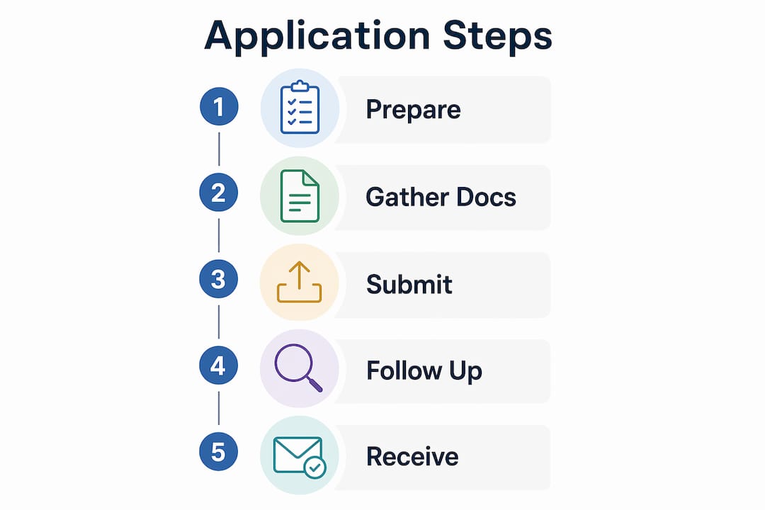 Infographic showing step-by-step autism grant application