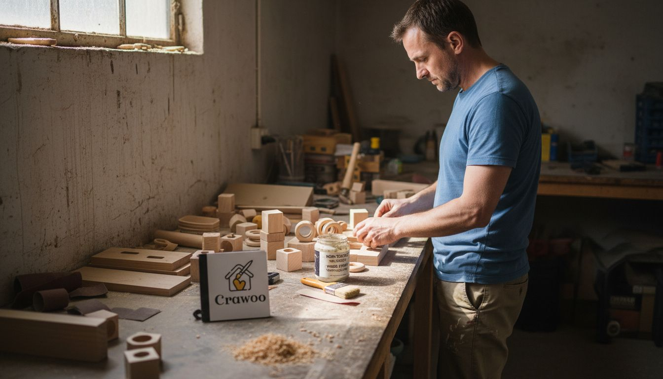 Craftsman inspecting hardwood nursery accessories