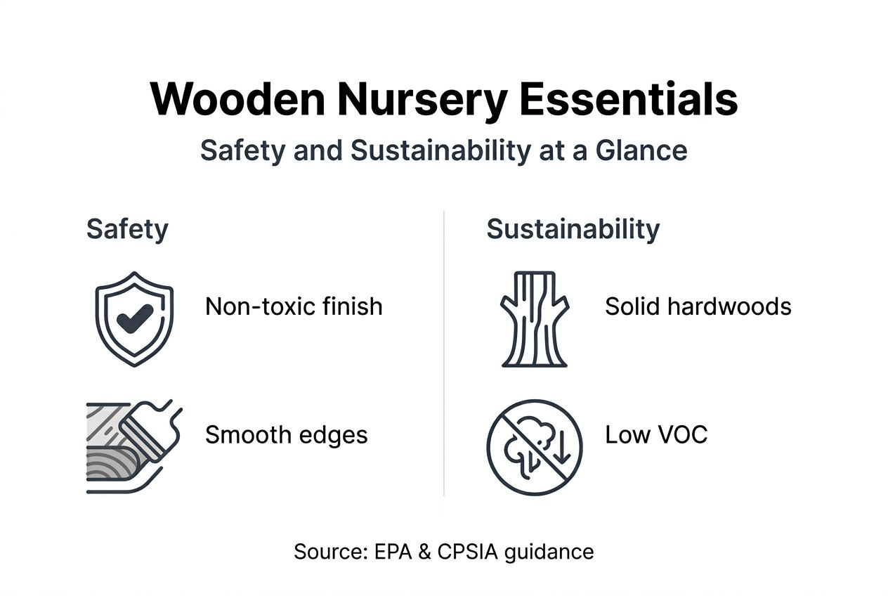 Infographic on wooden nursery safety and sustainability