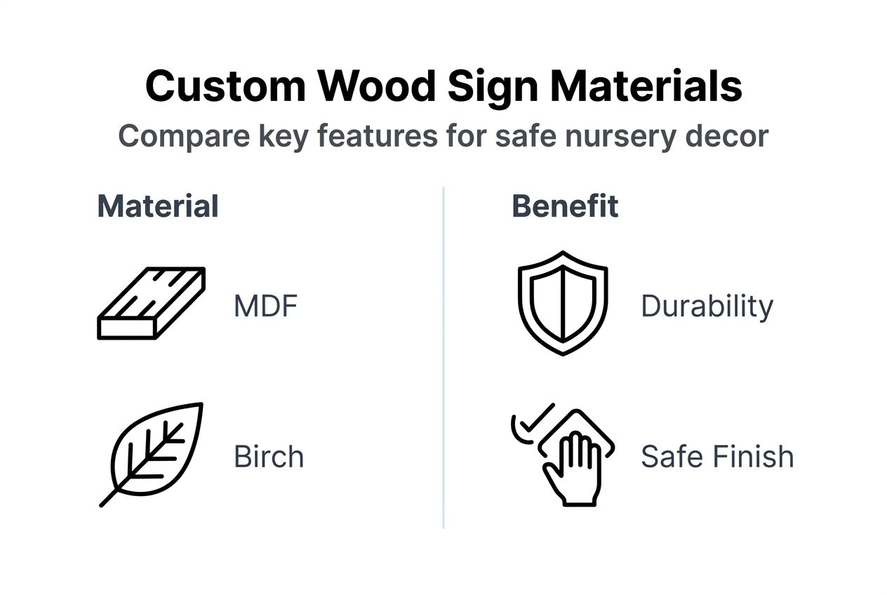 Infographic showing wood sign material comparison