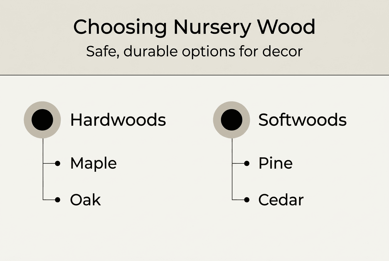 Infographic showing hardwood vs softwood for nursery