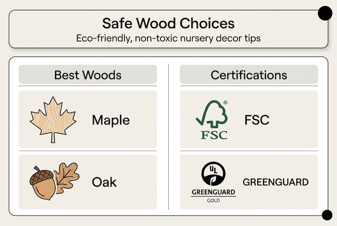 Infographic about safe eco-friendly nursery woods