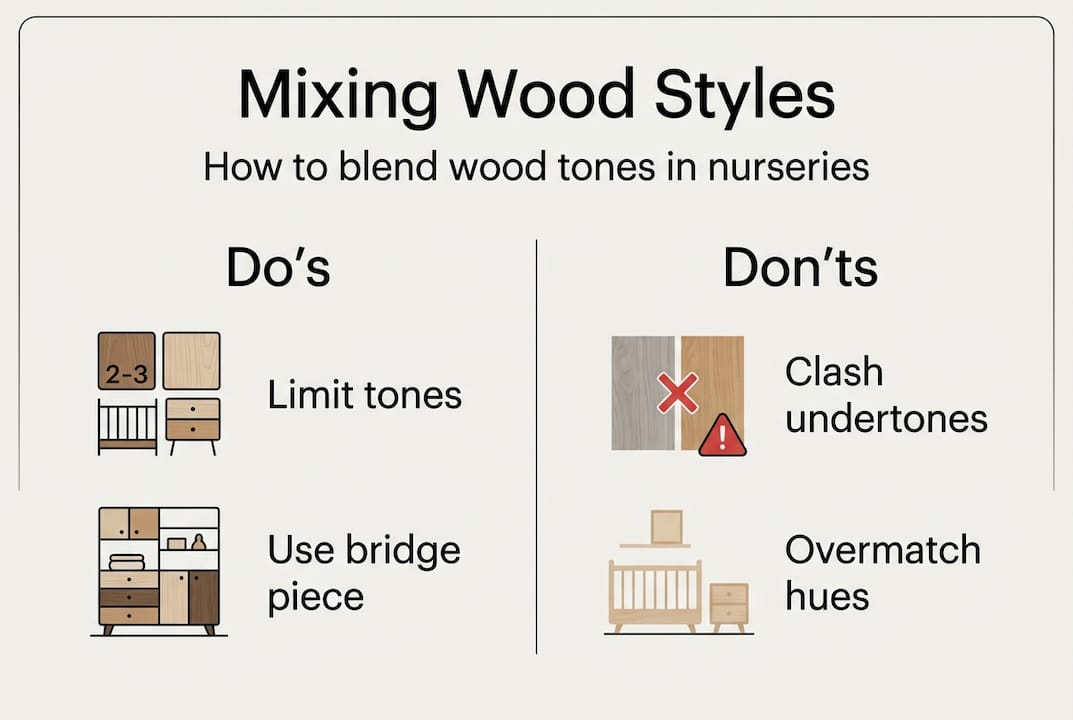 Infographic blending wood styles in nursery