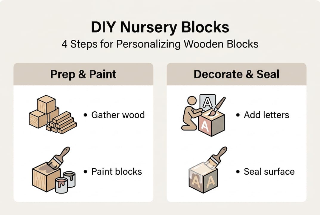 Infographic of steps to make nursery blocks