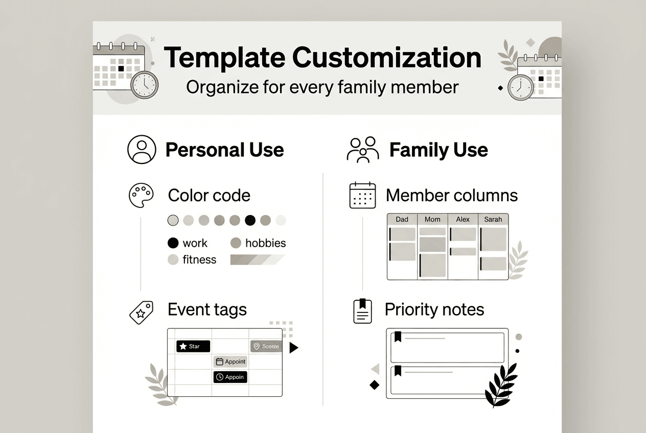 Infographic on customizing calendar templates