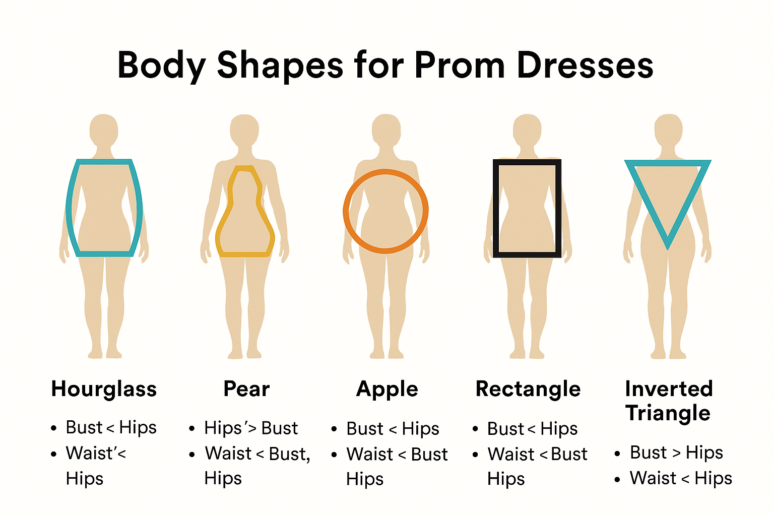 Body shapes and measurements infographic